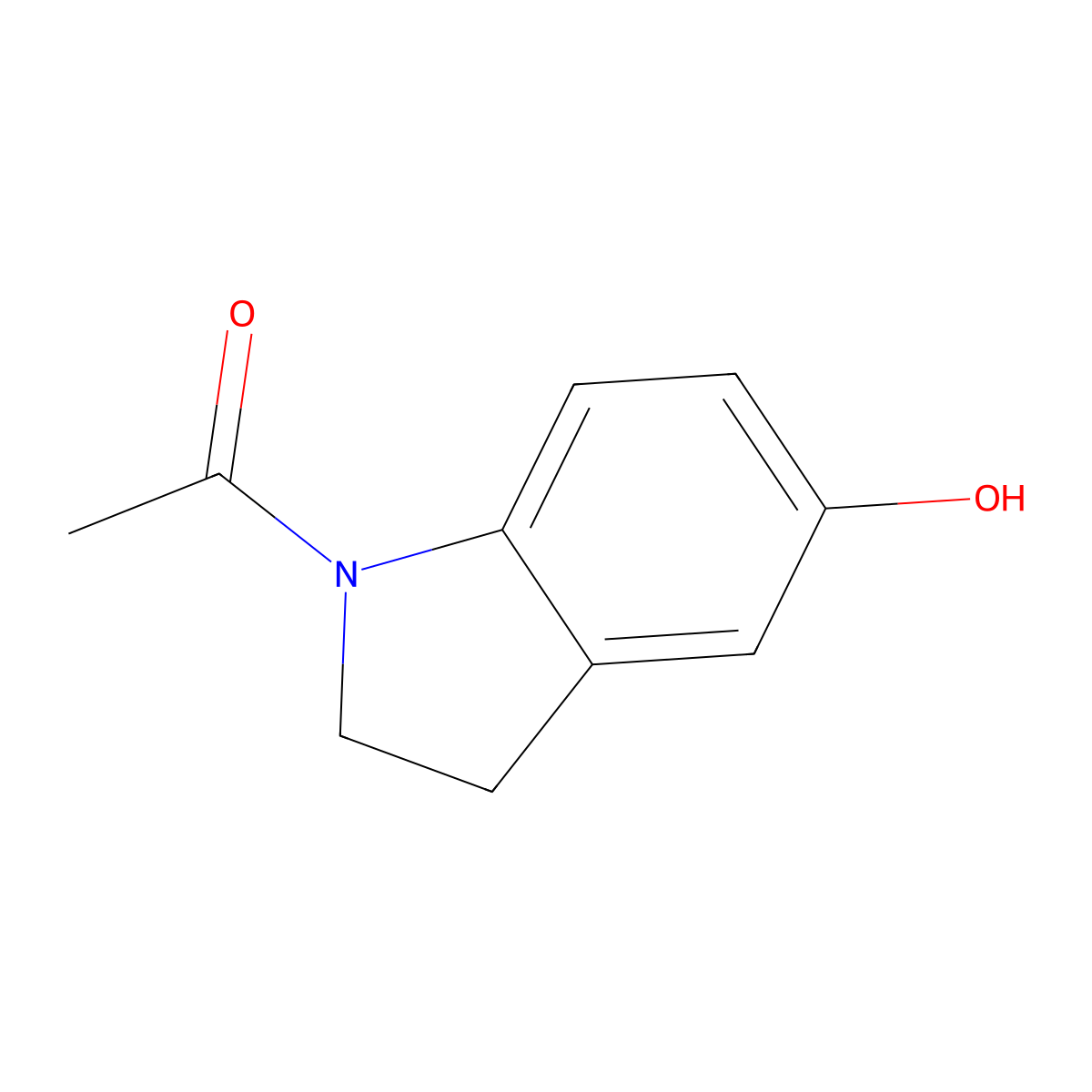 1-(5-Hydroxyindolin-1-YL)ethanone molecular structure, CAS 4770-32-5