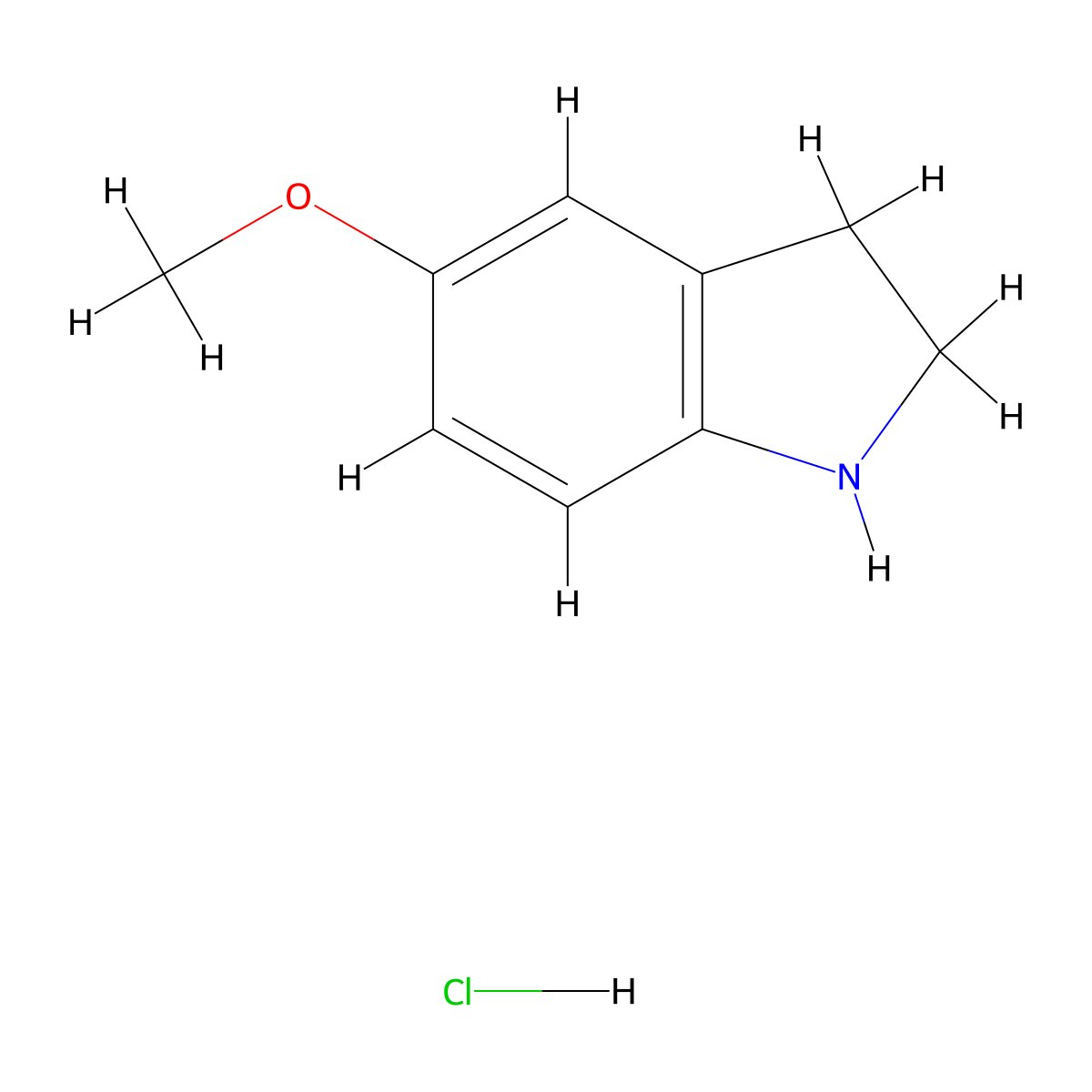 5-methoxy-2,3-dihydro-1H-indole hydrochloride molecular structure, CAS 4770-39-2
