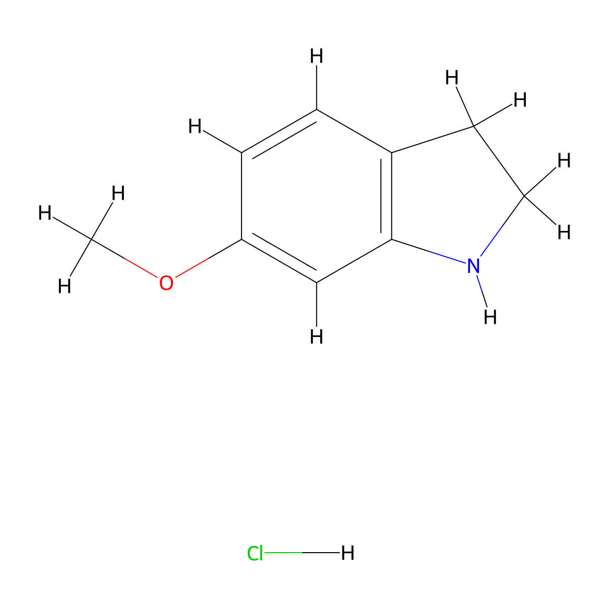 6-Methoxyindoline hydrochloride molecular structure, CAS 4770-41-6