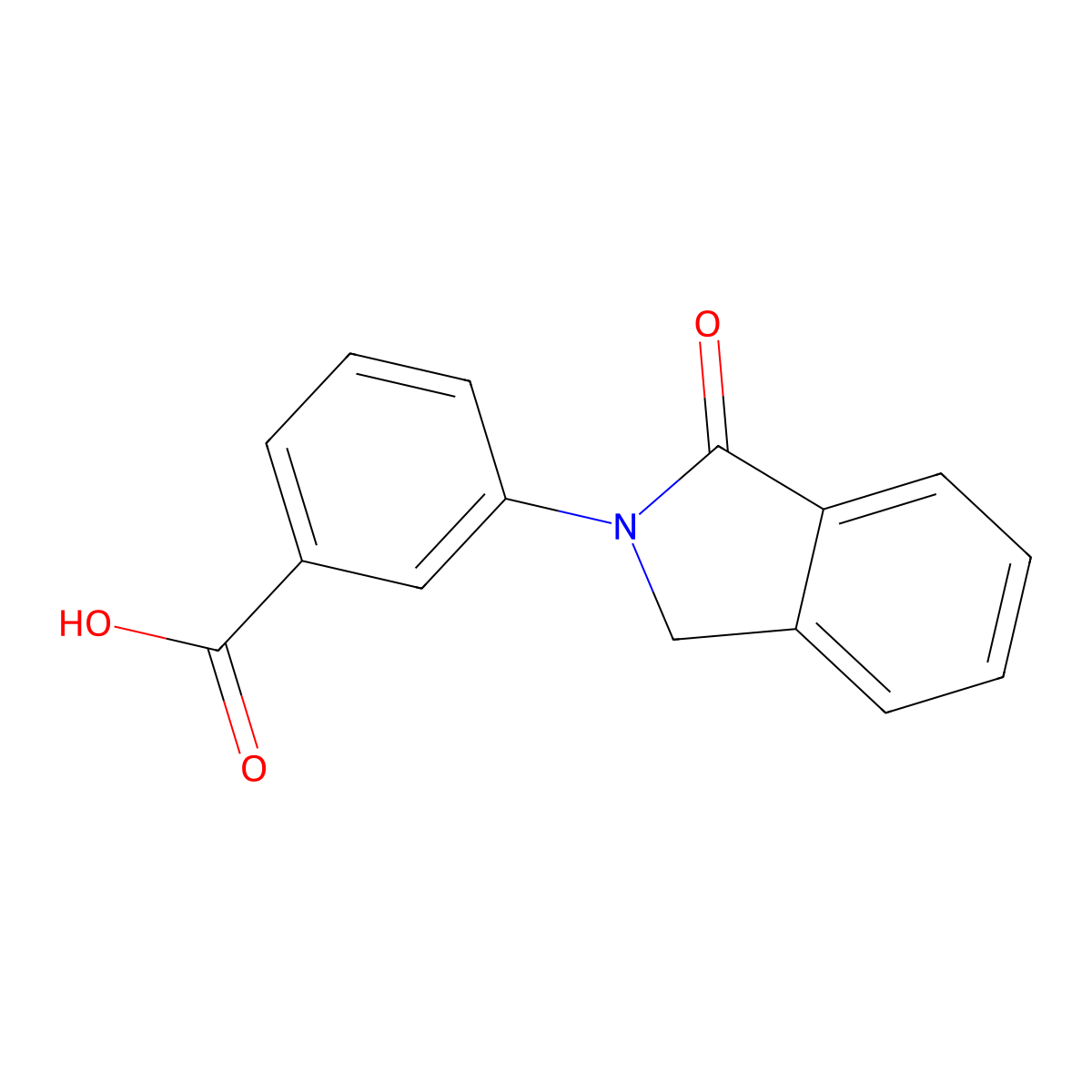 3-(1-Oxo-1,3-dihydro-2H-isoindol-2-yl)benzoic acid molecular structure, CAS 4770-70-1