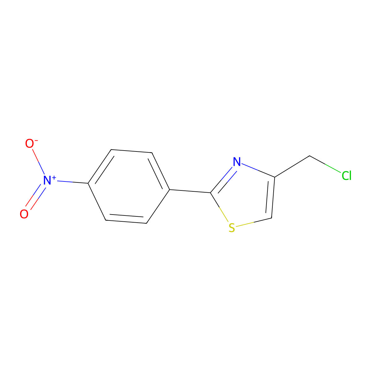 4-(Chloromethyl)-2-(4-nitrophenyl)-1,3-thiazole molecular structure, CAS 4771-32-8