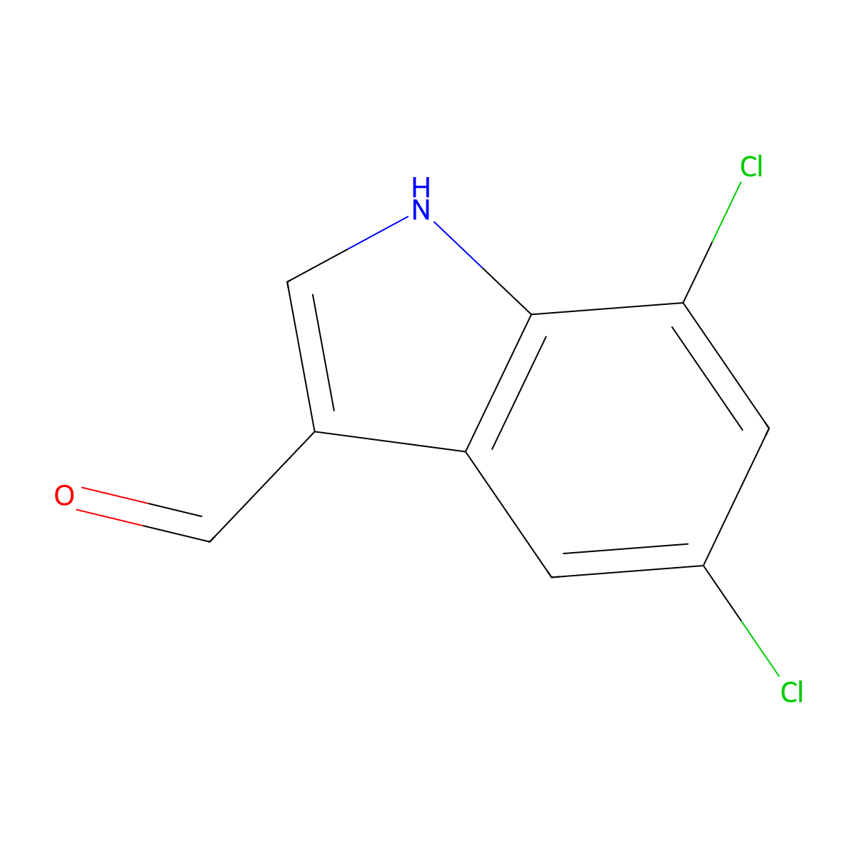 5,7-dichloro-1H-indole-3-carbaldehyde molecular structure, CAS 4771-51-1