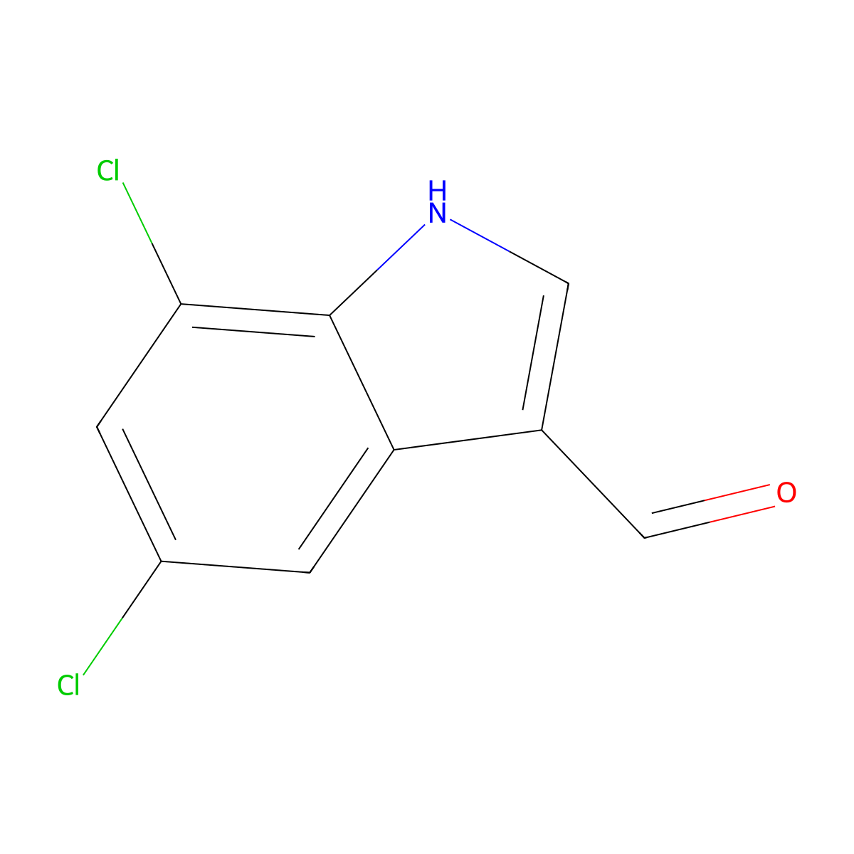 5,7-dichloro-1H-indole-3-carbaldehyde molecular structure, CAS 4771-51-1