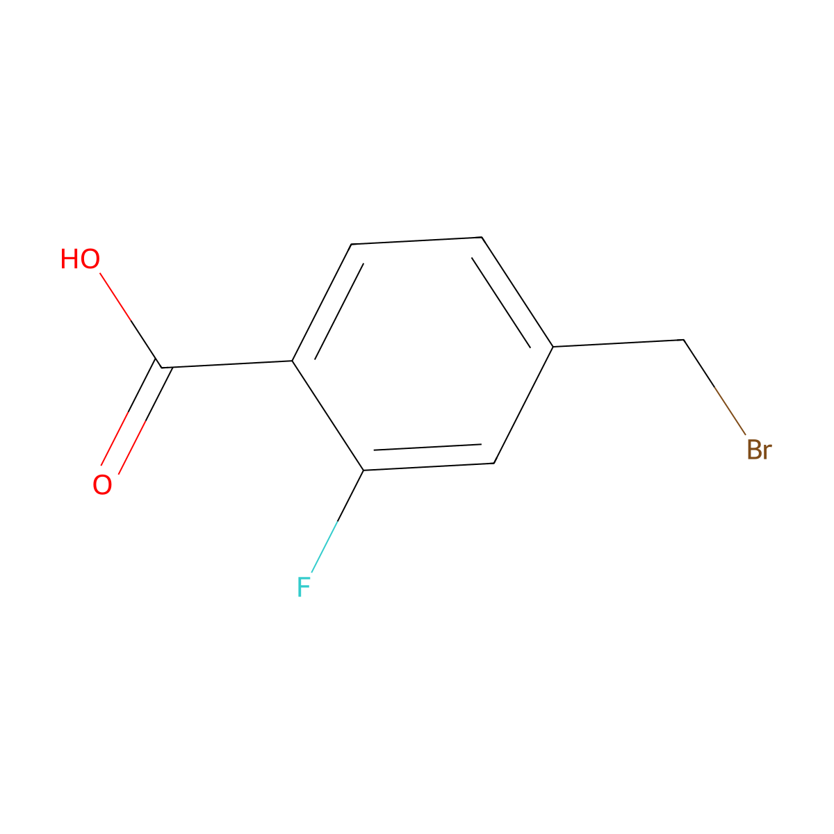 4-(Bromomethyl)-2-fluorobenzoic acid molecular structure, CAS 477199-77-2