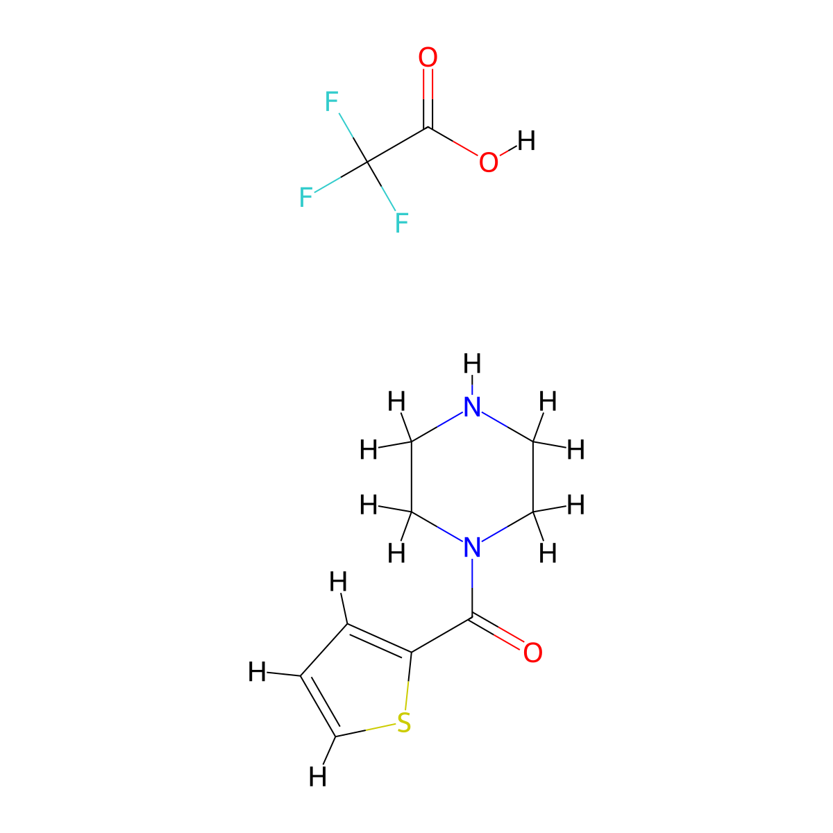 1-(2-Thienylcarbonyl)piperazine trifluoroacetate molecular structure, CAS 477204-94-7
