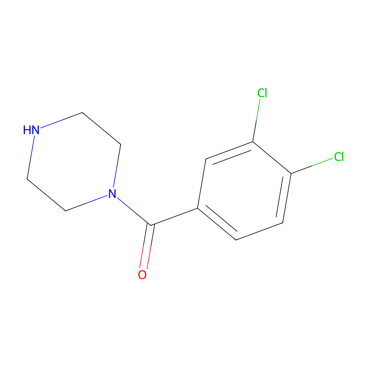 1-(3,4-Dichlorobenzoyl)piperazine molecular structure, CAS 477204-98-1