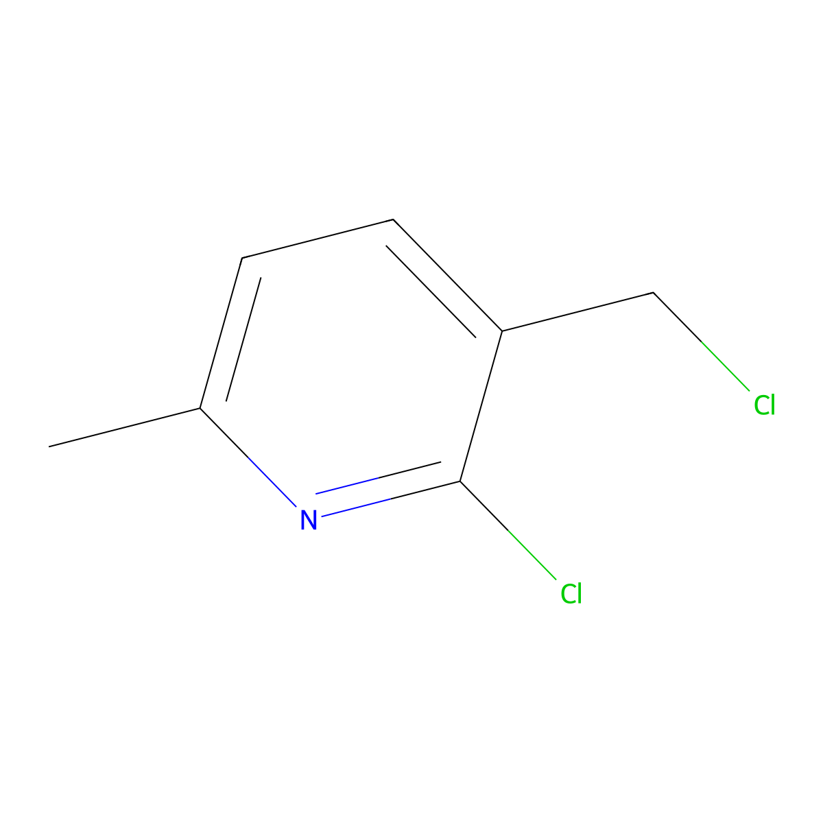 2-Chloro-3-(chloromethyl)-6-methylpyridine molecular structure, CAS 477207-32-2