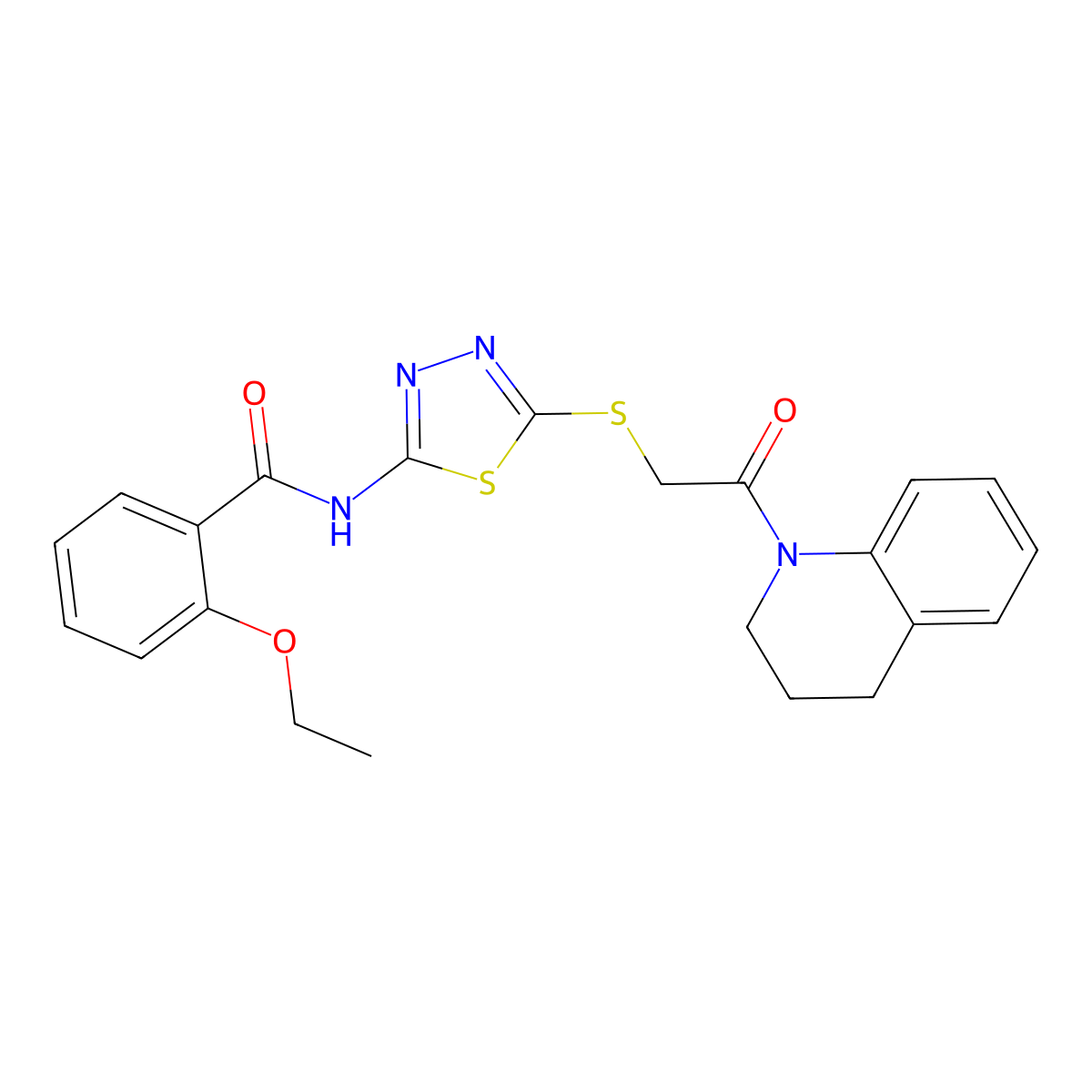 2-ethoxy-N-(5-{[2-oxo-2-(1,2,3,4-tetrahydroquinolin-1-yl)ethyl]sulfanyl}-1,3,4-thiadiazol-2-yl)benzamide molecular structure, CAS 477212-03-6