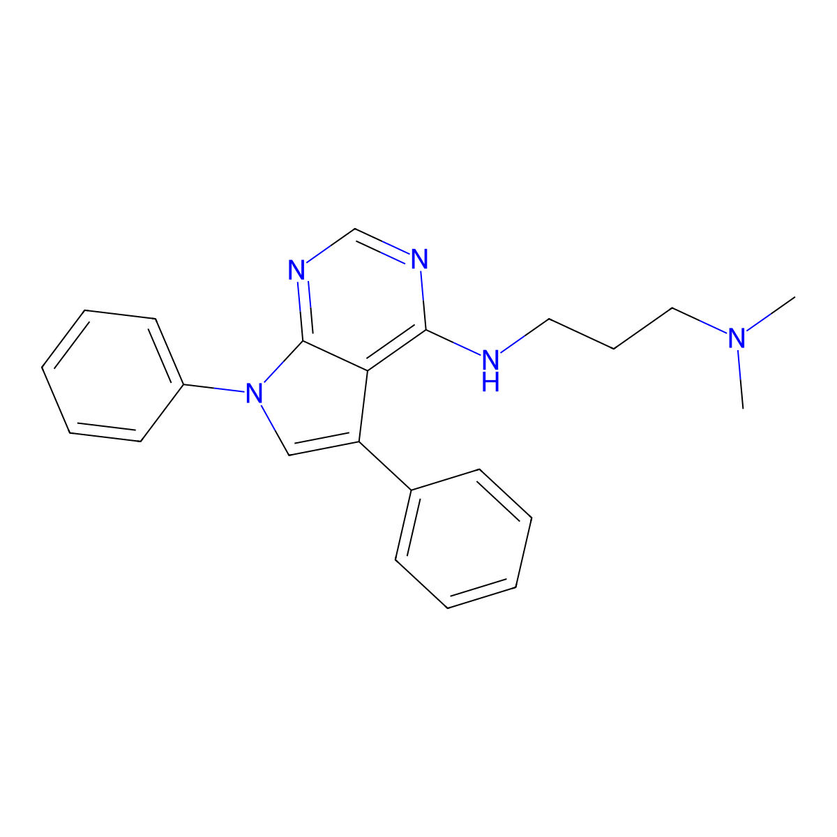 {3-[(5,7-Diphenylpyrrolo[3,2-e]pyrimidin-4-yl)amino]propyl}dimethylamine molecular structure, CAS 477225-95-9