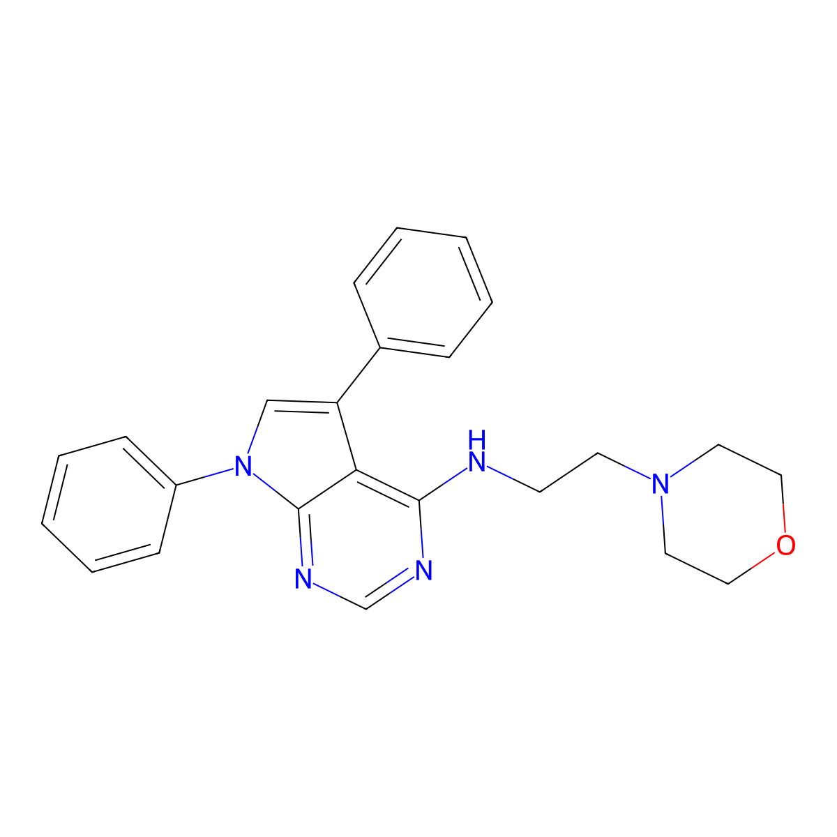 N-[2-(morpholin-4-yl)ethyl]-5,7-diphenyl-7H-pyrrolo[2,3-d]pyrimidin-4-amine molecular structure, CAS 477226-03-2