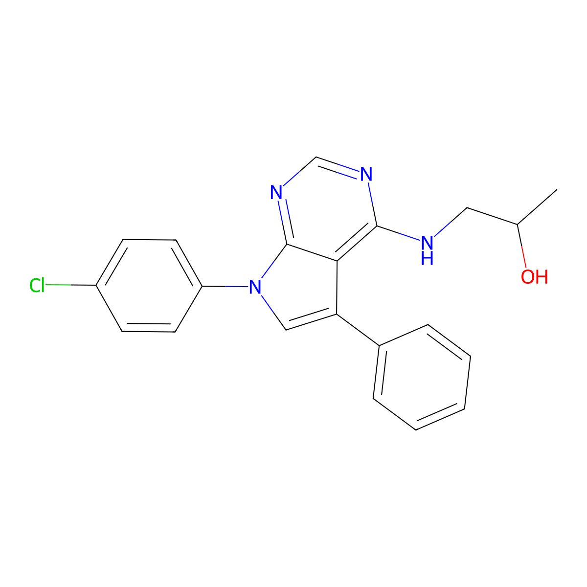 1-{[7-(4-chlorophenyl)-5-phenyl-7H-pyrrolo[2,3-d]pyrimidin-4-yl]amino}propan-2-ol molecular structure, CAS 477226-77-0