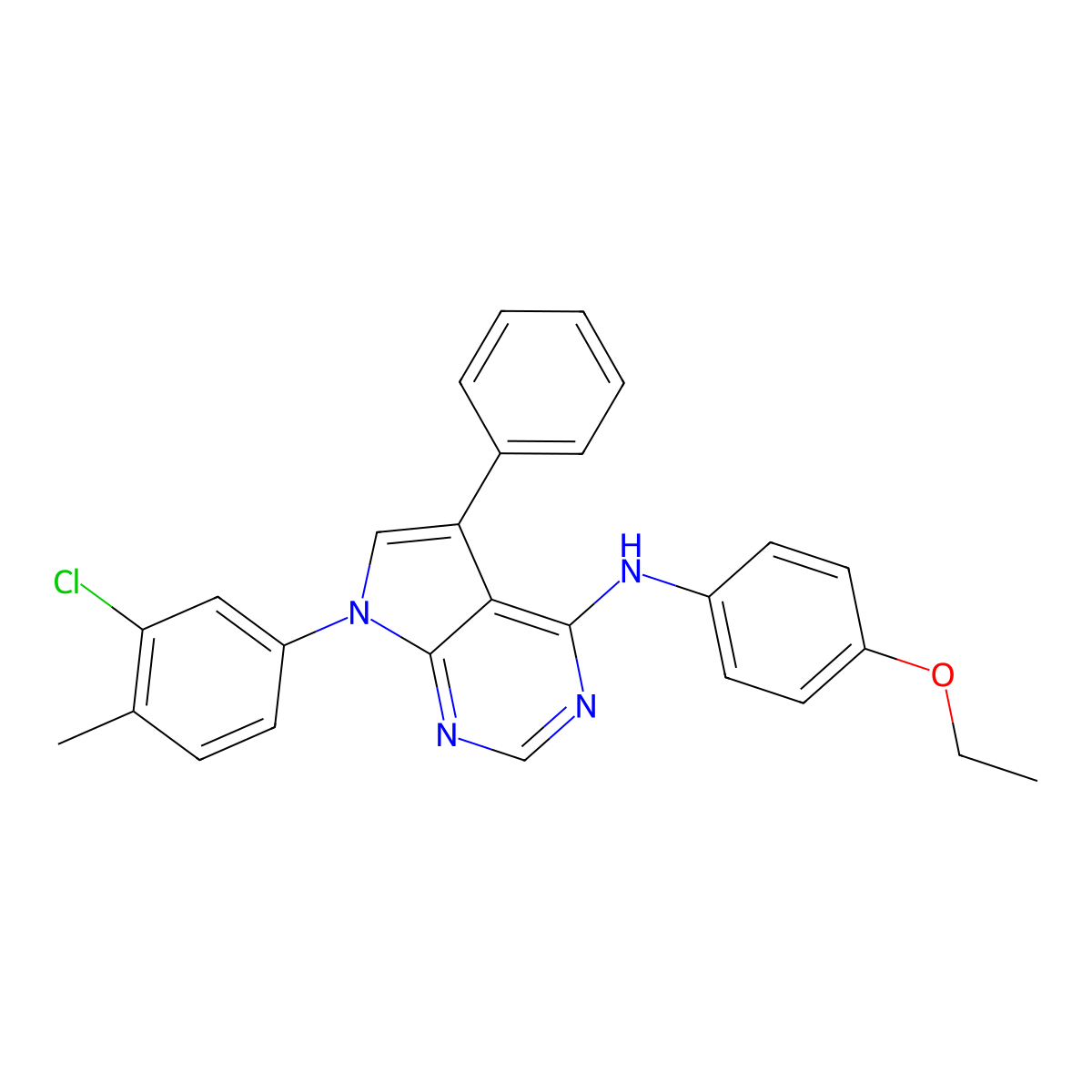 7-(3-chloro-4-methylphenyl)-N-(4-ethoxyphenyl)-5-phenyl-7H-pyrrolo[2,3-d]pyrimidin-4-amine molecular structure, CAS 477230-17-4