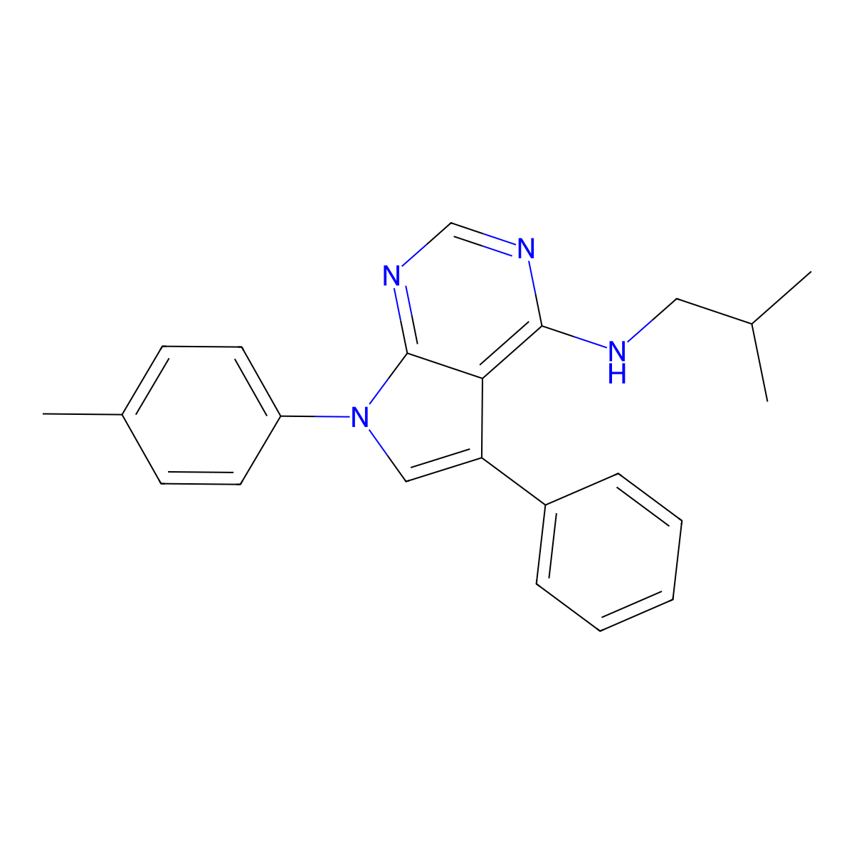 7-(4-methylphenyl)-N-(2-methylpropyl)-5-phenyl-7H-pyrrolo[2,3-d]pyrimidin-4-amine molecular structure, CAS 477232-71-6