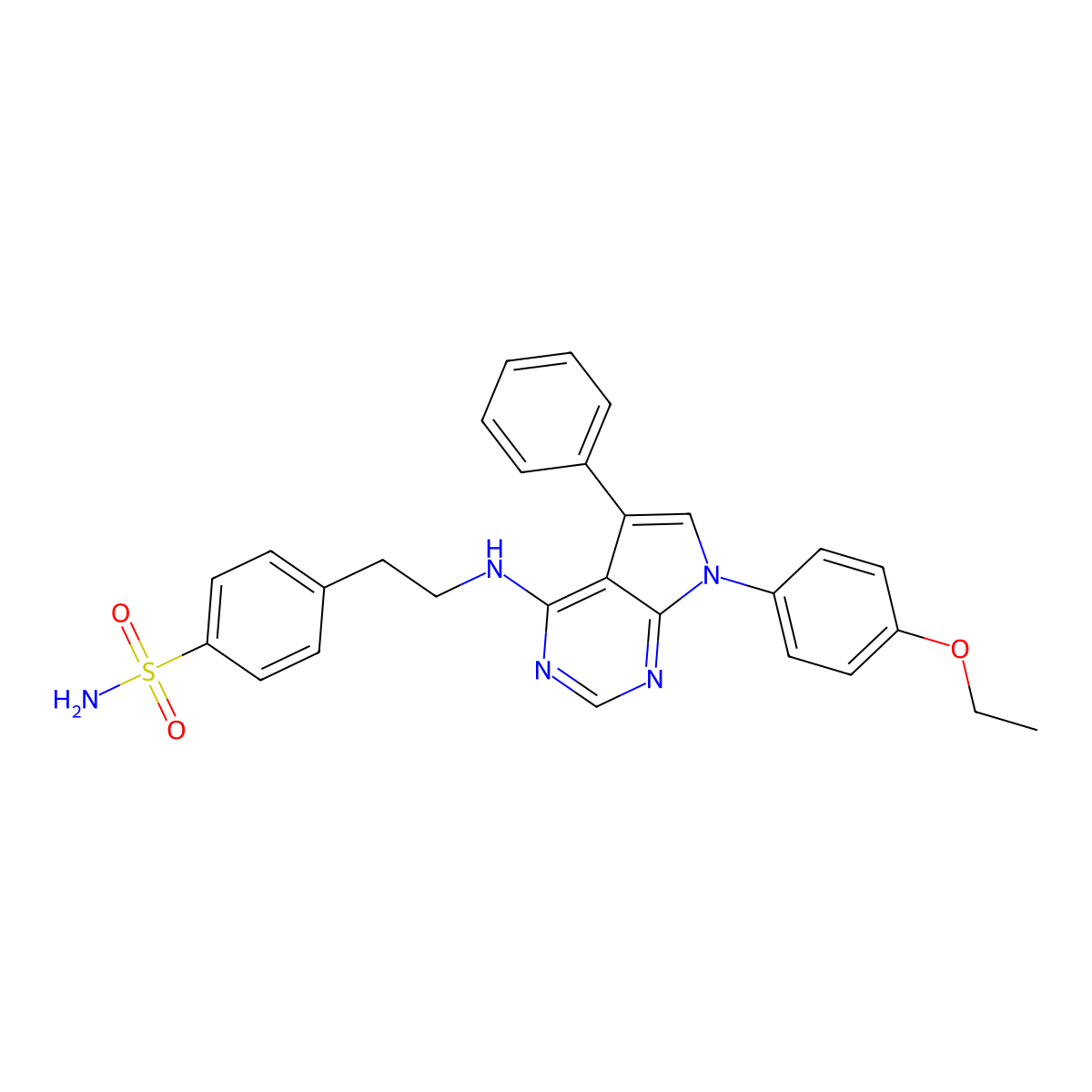 4-[2-[[7-(4-Ethoxyphenyl)-5-phenylpyrrolo[2,3-d]pyrimidin-4-yl]amino]ethyl]benzenesulfonamide molecular structure, CAS 477234-58-5