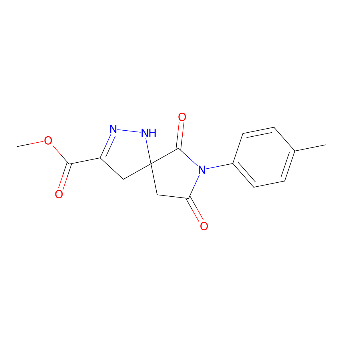 Methyl 7-(4-methylphenyl)-6,8-dioxo-1,2,7-triazaspiro[4.4]non-2-ene-3-carboxylate molecular structure, CAS 477248-43-4