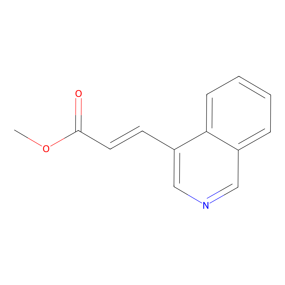Methyl 3-(isoquinolin-4-yl)acrylate molecular structure, CAS 477250-22-9