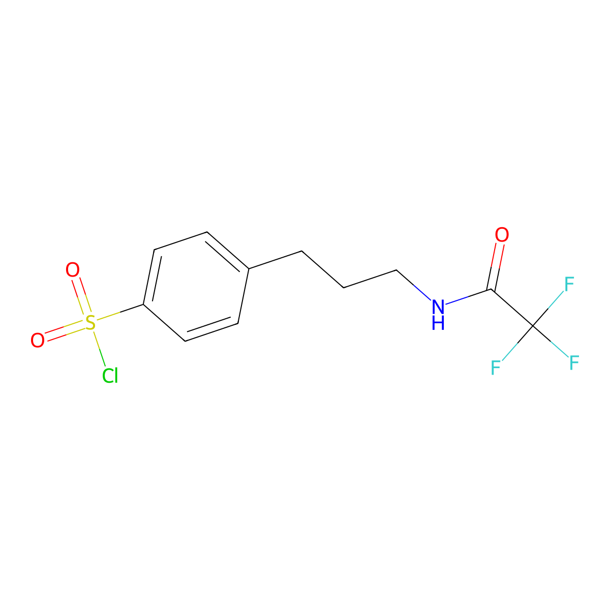 4-(3-(Trifluoroacetamido)propyl)benzene-1-sulfonyl chloride molecular structure, CAS 477259-57-7