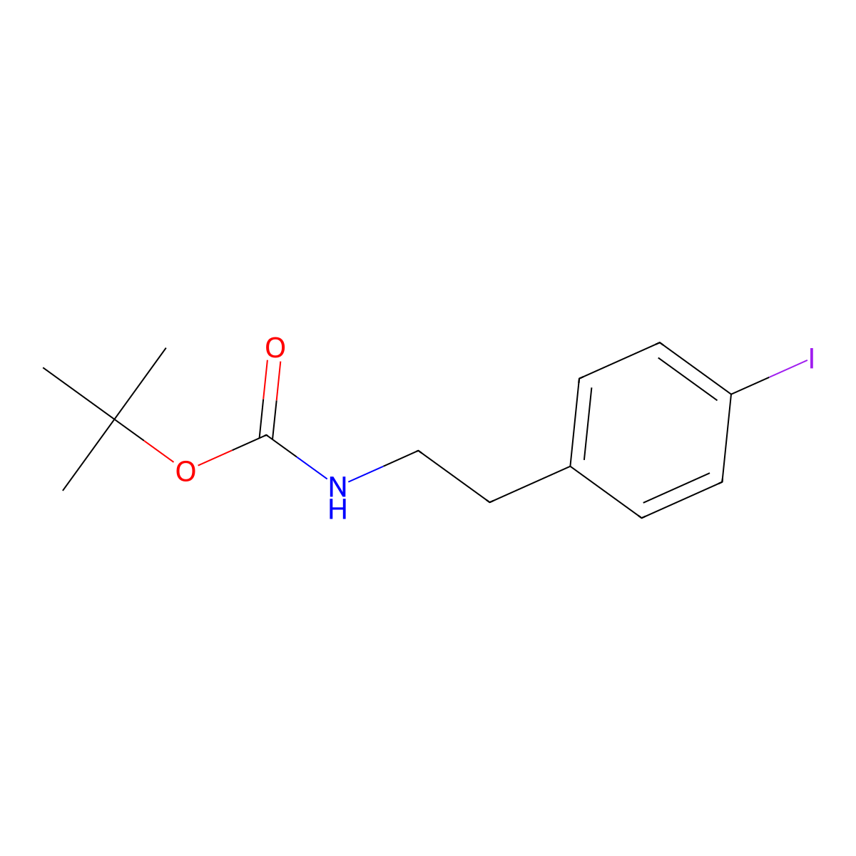 tert-butyl N-(2-(4-iodophenyl)ethyl)carbamate molecular structure, CAS 477260-11-0