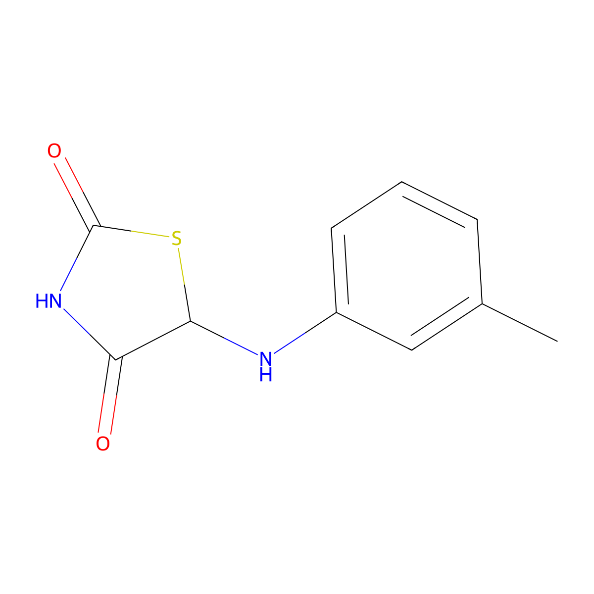 5-[(3-Methylphenyl)amino]-1,3-thiazolidine-2,4-dione molecular structure, CAS 477275-66-4