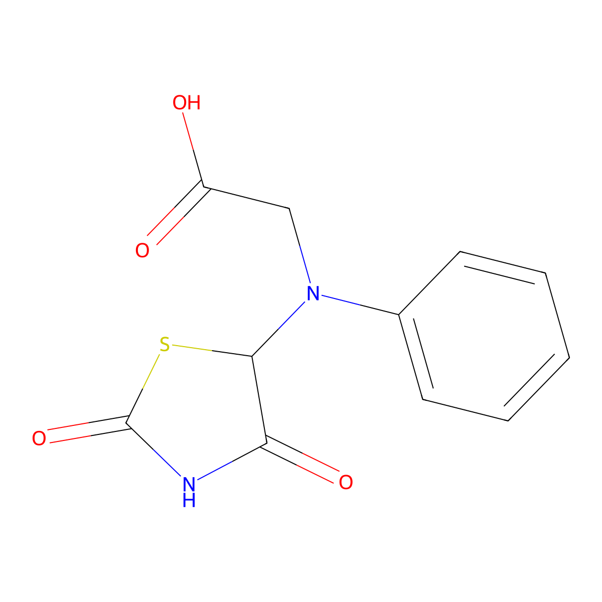 N-(2,4-dioxo-1,3-thiazolidin-5-yl)-N-phenylglycine molecular structure, CAS 477275-69-7