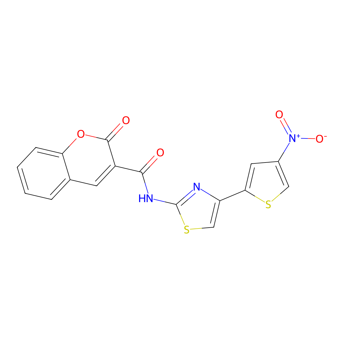 N-(4-(4-nitrothiophen-2-yl)thiazol-2-yl)-2-oxo-2H-chromene-3-carboxamide molecular structure, CAS 477280-66-3