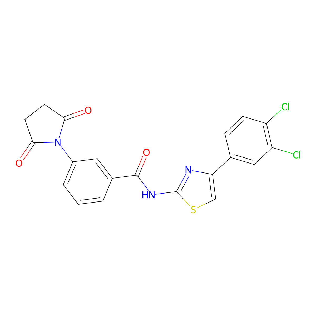 N-[4-(3,4-dichlorophenyl)-1,3-thiazol-2-yl]-3-(2,5-dioxopyrrolidin-1-yl)benzamide molecular structure, CAS 477280-68-5