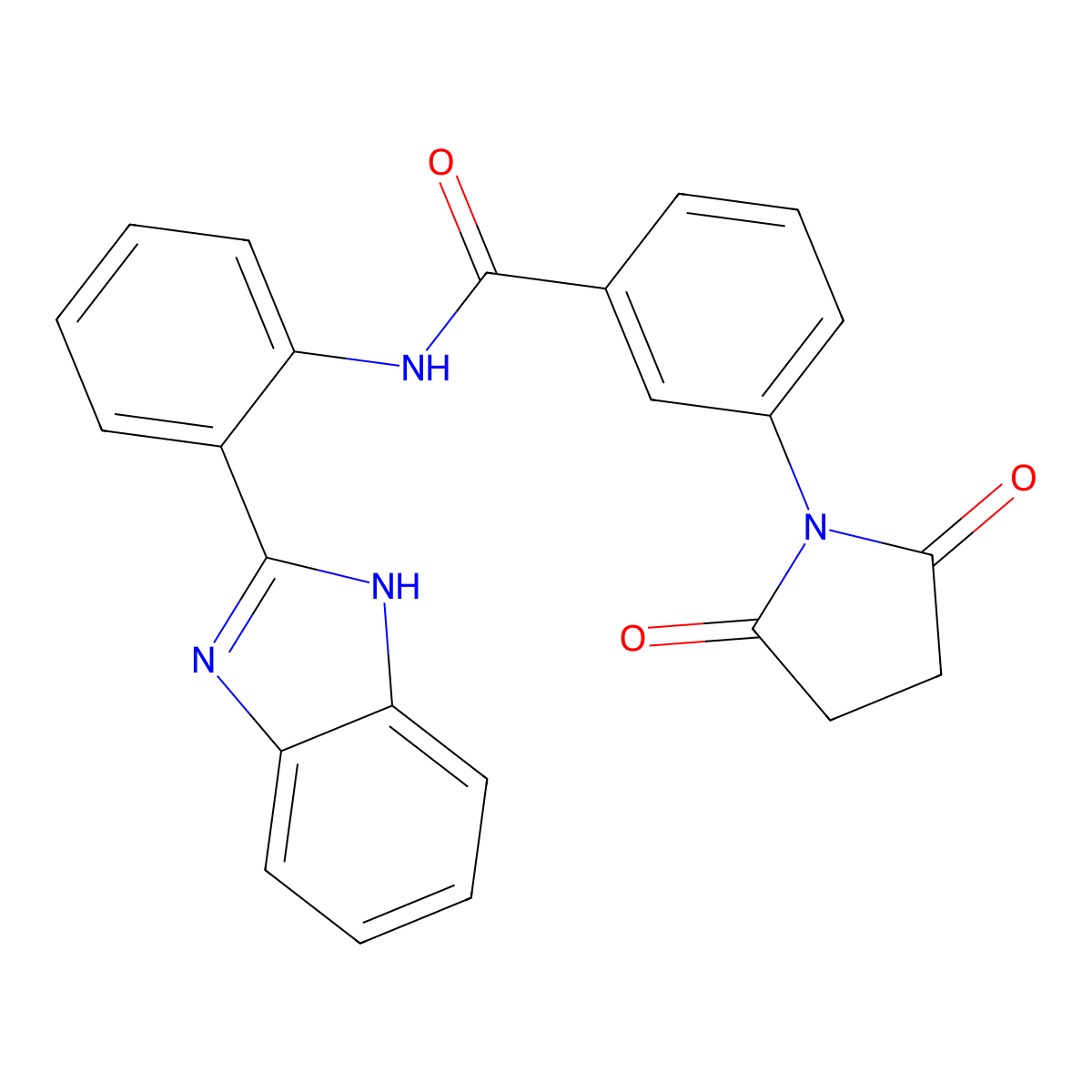 N-[2-(1H-benzimidazol-2-yl)phenyl]-3-(2,5-dioxopyrrolidin-1-yl)benzamide molecular structure, CAS 477280-70-9