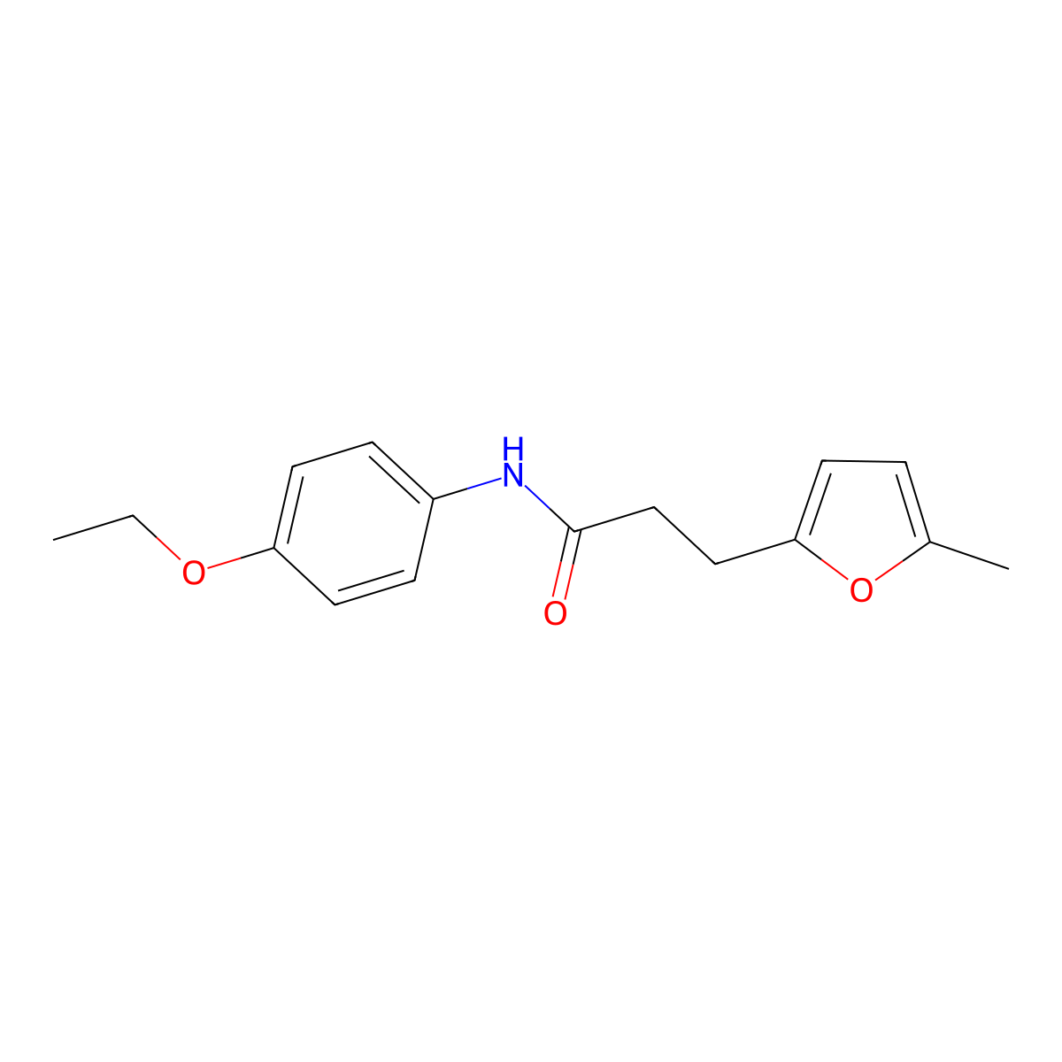 N-(4-ethoxyphenyl)-3-(5-methylfuran-2-yl)propanamide molecular structure, CAS 477281-44-0