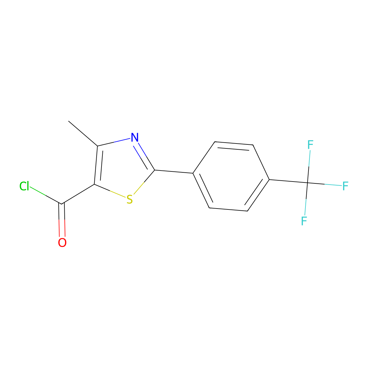 4-Methyl-2-[4-(trifluoromethyl)phenyl]-1,3-thiazole-5-carbonyl chloride molecular structure, CAS 477291-09-1