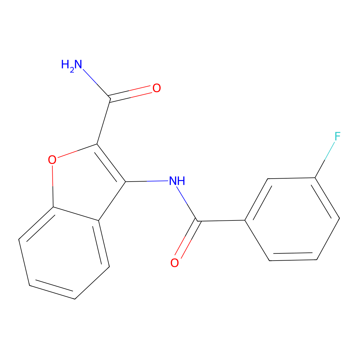 3-(3-Fluorobenzamido)benzofuran-2-carboxamide molecular structure, CAS 477294-50-1