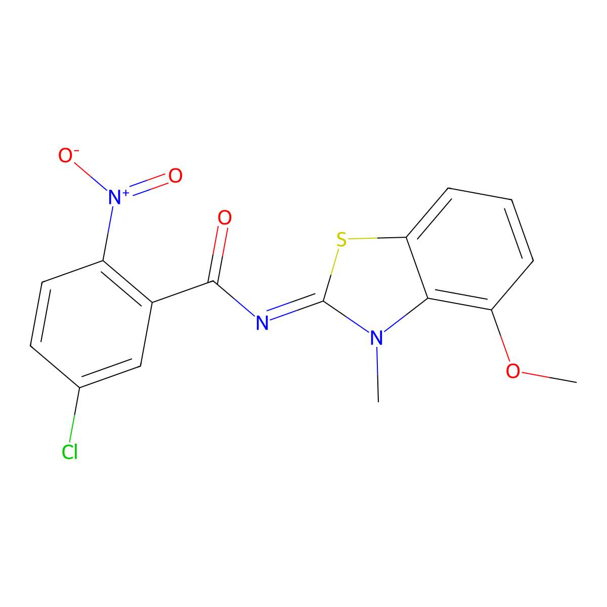 (E)-5-chloro-N-(4-methoxy-3-methylbenzo[d]thiazol-2(3H)-ylidene)-2-nitrobenzamide molecular structure, CAS 477294-58-9