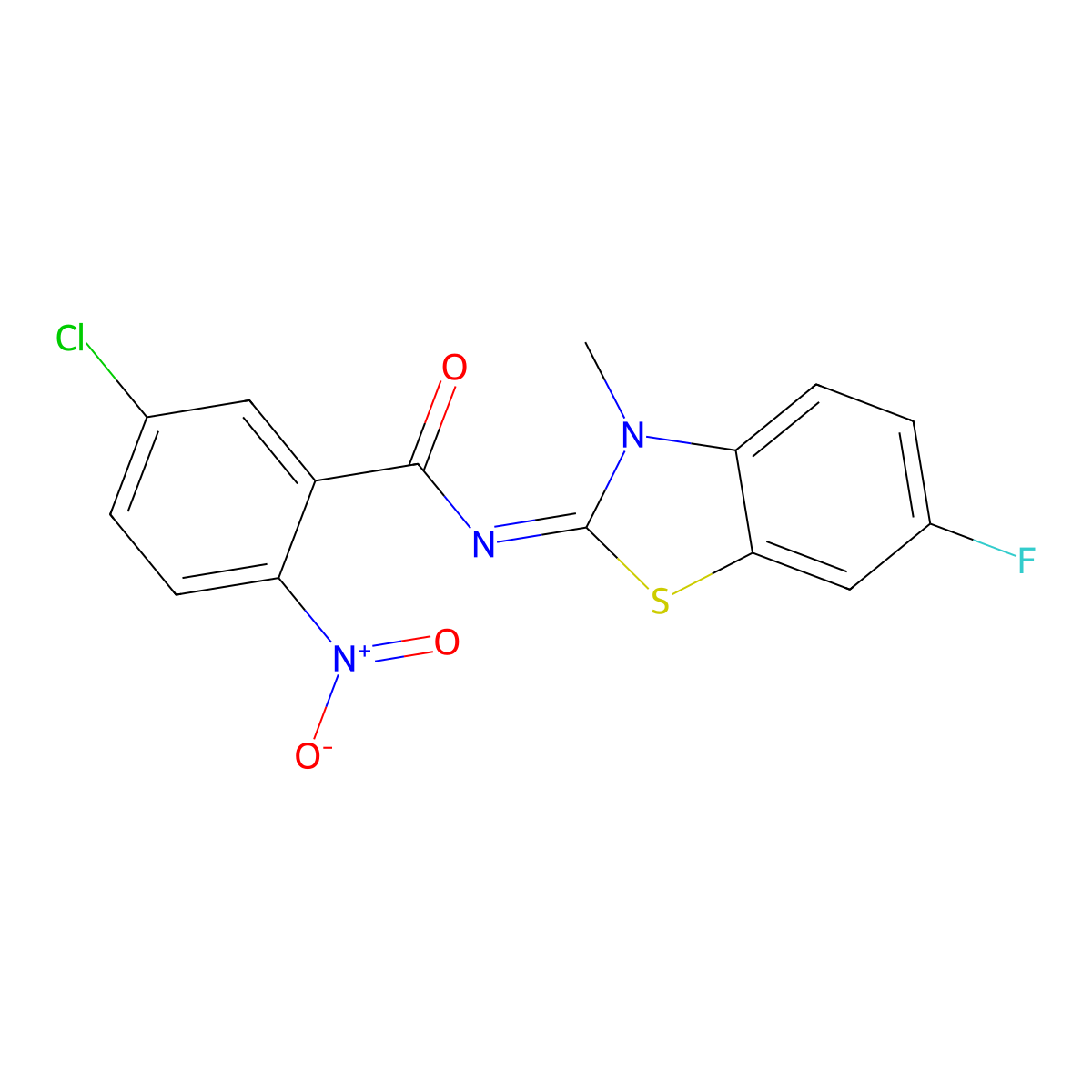 (E)-5-chloro-N-(6-fluoro-3-methylbenzo[d]thiazol-2(3H)-ylidene)-2-nitrobenzamide molecular structure, CAS 477294-59-0