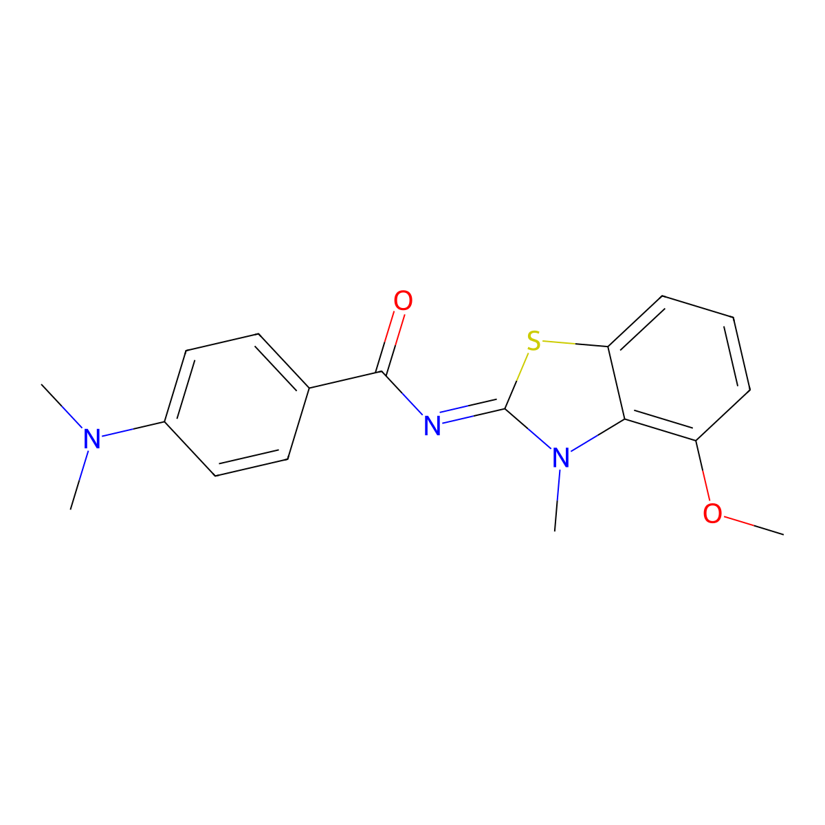 4-(dimethylamino)-N-(4-methoxy-3-methyl-1,3-benzothiazol-2-ylidene)benzamide molecular structure, CAS 477294-71-6