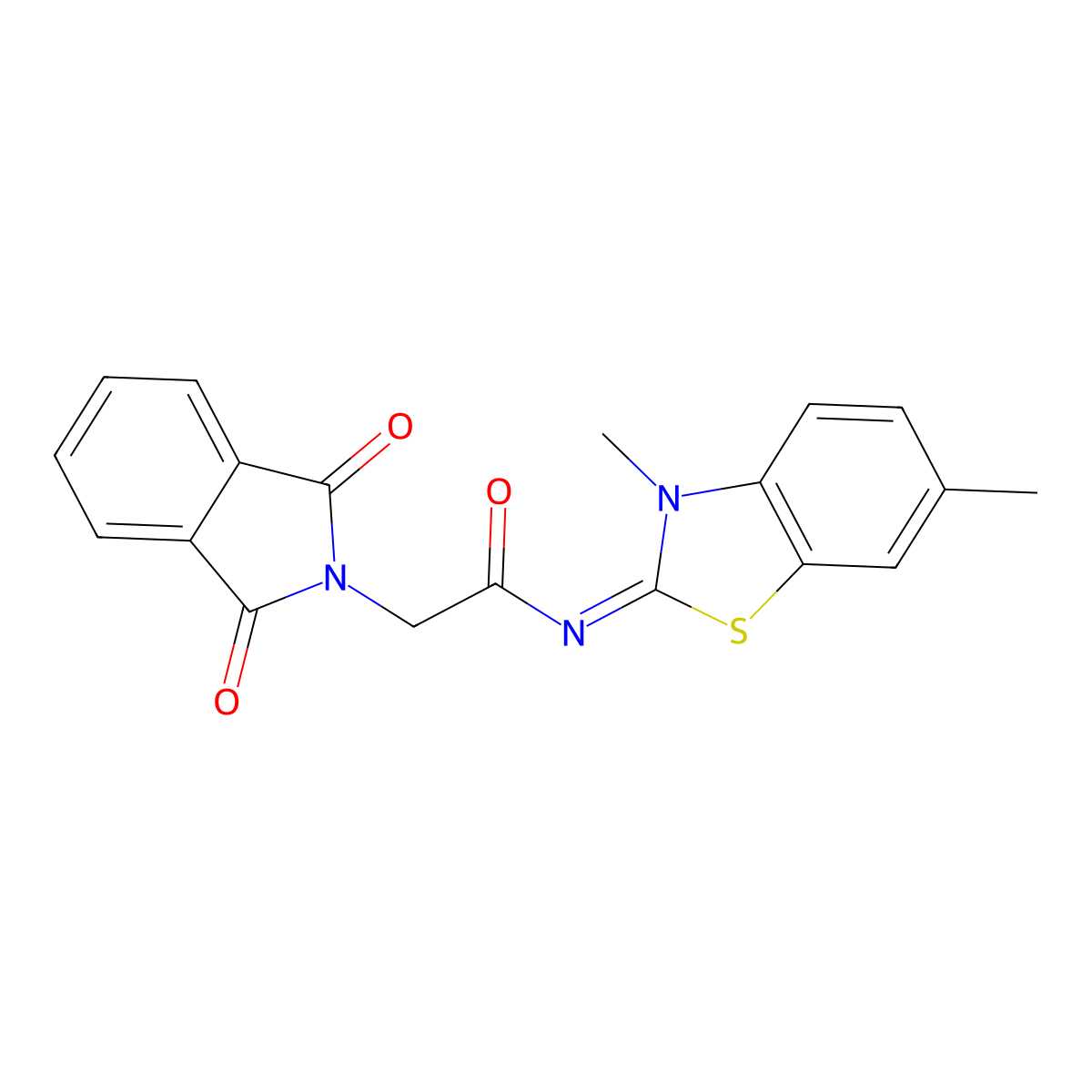 (E)-N-(3,6-dimethylbenzo[d]thiazol-2(3H)-ylidene)-2-(1,3-dioxoisoindolin-2-yl)acetamide molecular structure, CAS 477294-80-7