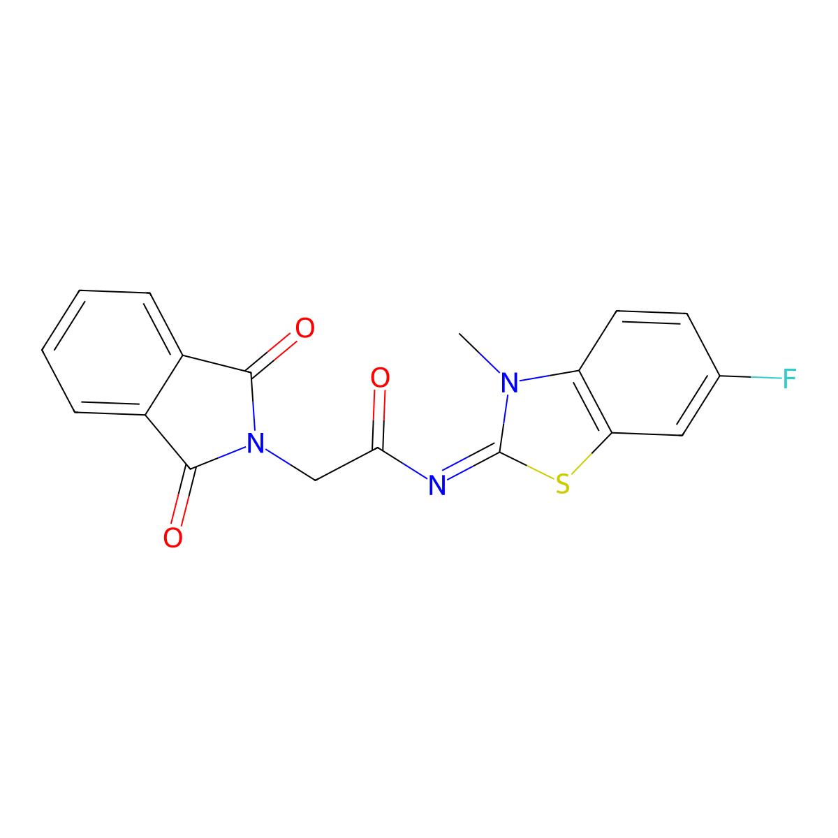 (E)-2-(1,3-dioxoisoindolin-2-yl)-N-(6-fluoro-3-methylbenzo[d]thiazol-2(3H)-ylidene)acetamide molecular structure, CAS 477294-81-8