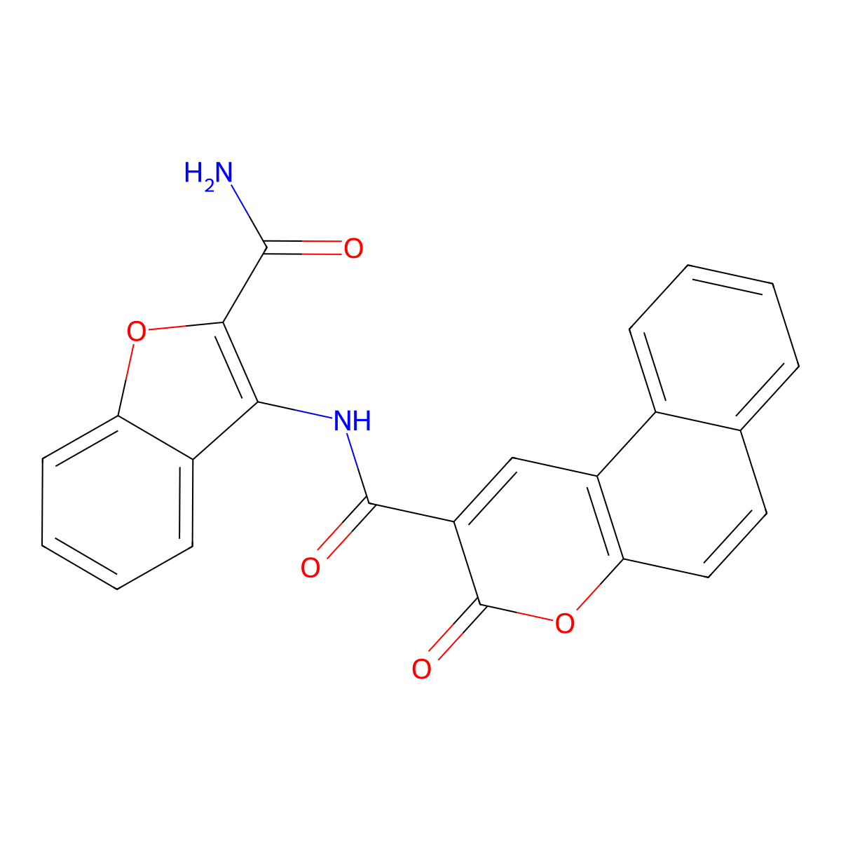 N-(2-carbamoylbenzofuran-3-yl)-3-oxo-3H-benzo[f]chromene-2-carboxamide molecular structure, CAS 477295-22-0