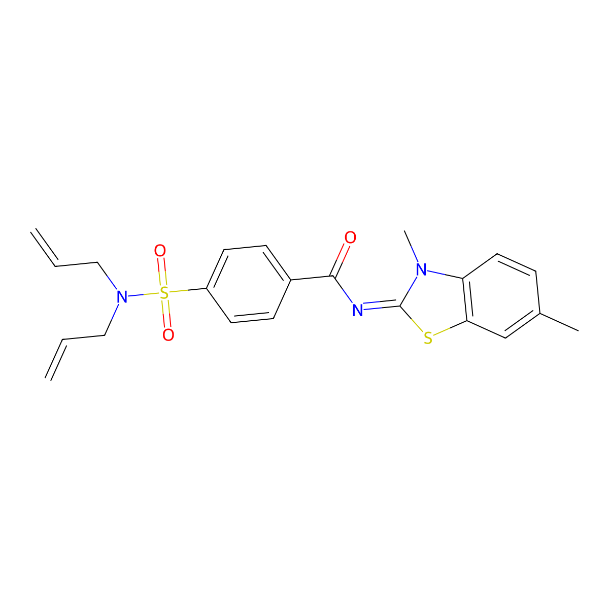 (E)-4-(N,N-diallylsulfamoyl)-N-(3,6-dimethylbenzo[d]thiazol-2(3H)-ylidene)benzamide molecular structure, CAS 477295-25-3