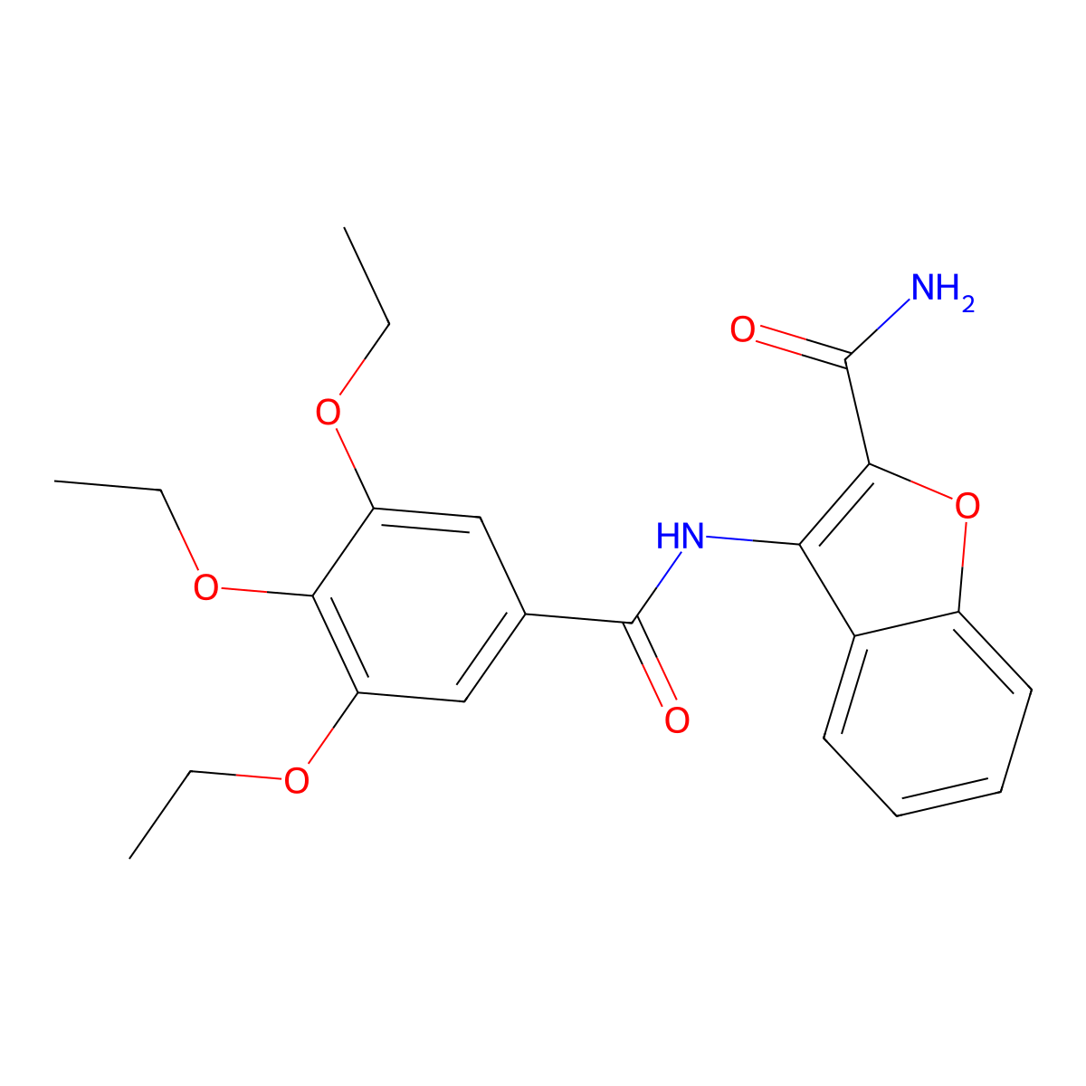 3-(3,4,5-Triethoxybenzamido)benzofuran-2-carboxamide molecular structure, CAS 477295-26-4