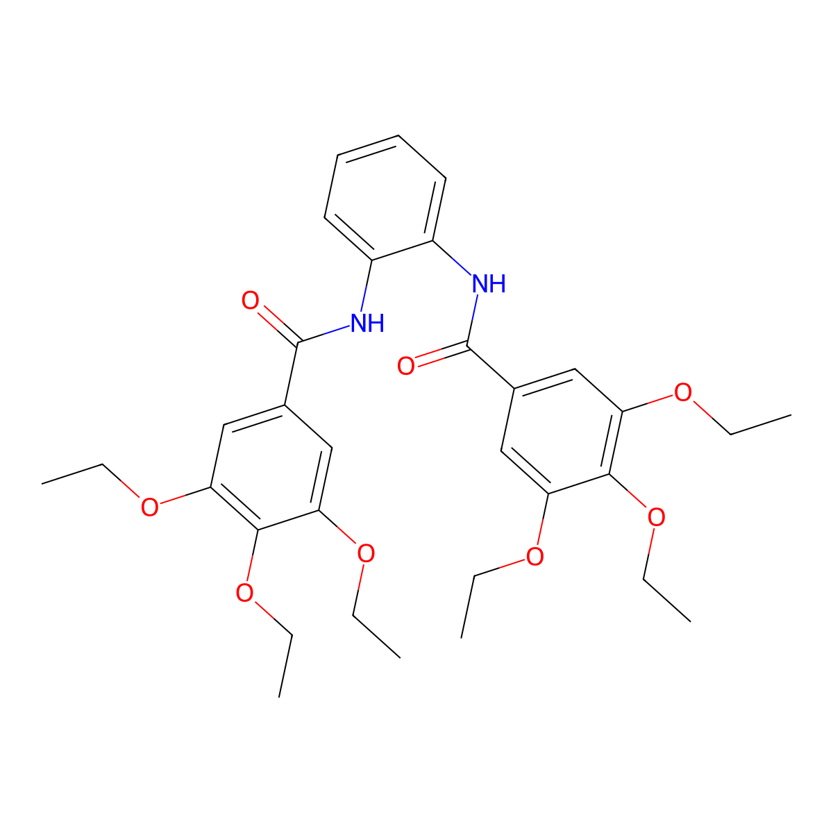 3,4,5-triethoxy-N-[2-[(3,4,5-triethoxybenzoyl)amino]phenyl]benzamide molecular structure, CAS 477296-06-3