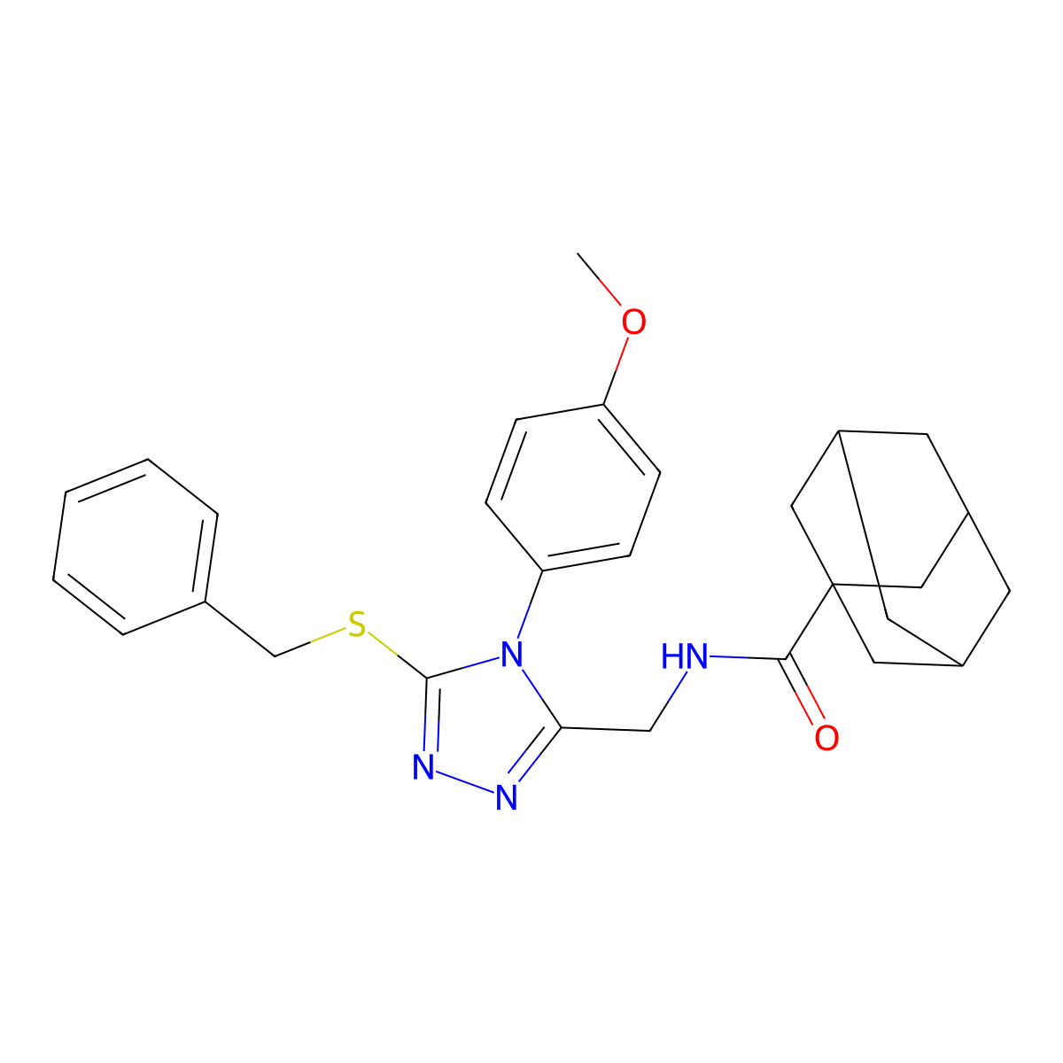 N-[[5-benzylsulfanyl-4-(4-methoxyphenyl)-1,2,4-triazol-3-yl]methyl]adamantane-1-carboxamide molecular structure, CAS 477299-76-6