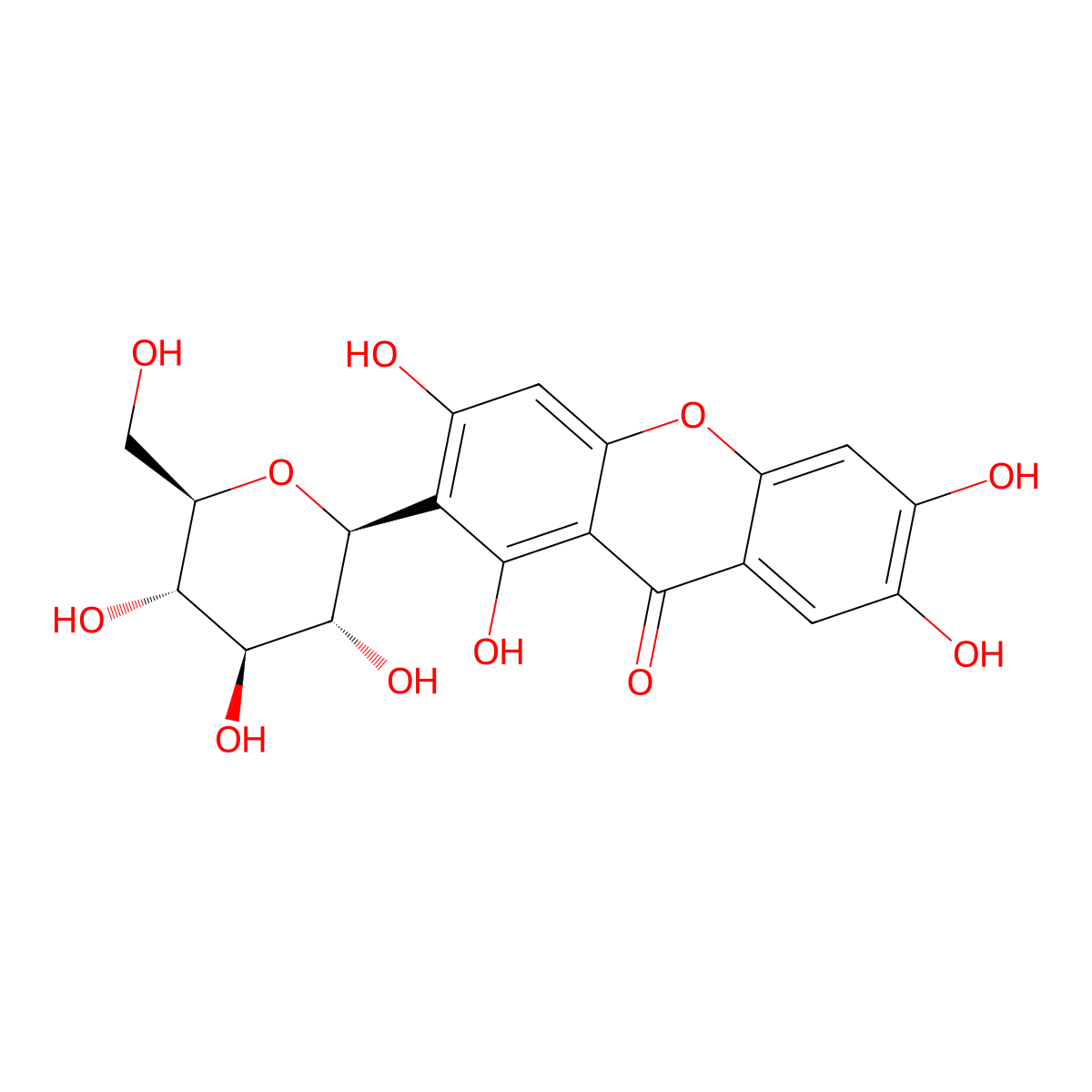 Mangiferin molecular structure, CAS 4773-96-0