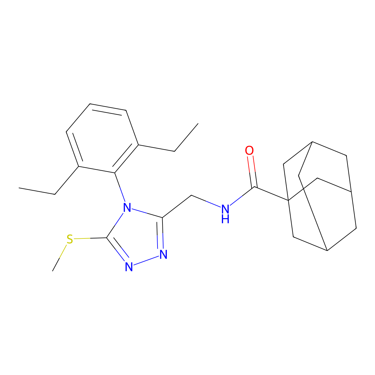 N-[[4-(2,6-diethylphenyl)-5-methylsulfanyl-1,2,4-triazol-3-yl]methyl]adamantane-1-carboxamide molecular structure, CAS 477300-22-4