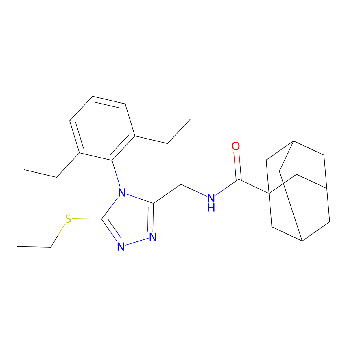 N-[[4-(2,6-diethylphenyl)-5-ethylsulfanyl-1,2,4-triazol-3-yl]methyl]adamantane-1-carboxamide molecular structure, CAS 477300-32-6