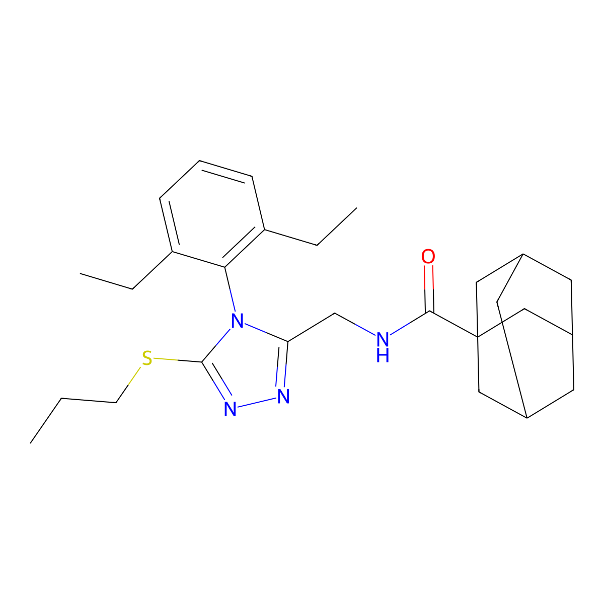 N-[[4-(2,6-diethylphenyl)-5-propylsulfanyl-1,2,4-triazol-3-yl]methyl]adamantane-1-carboxamide molecular structure, CAS 477300-33-7