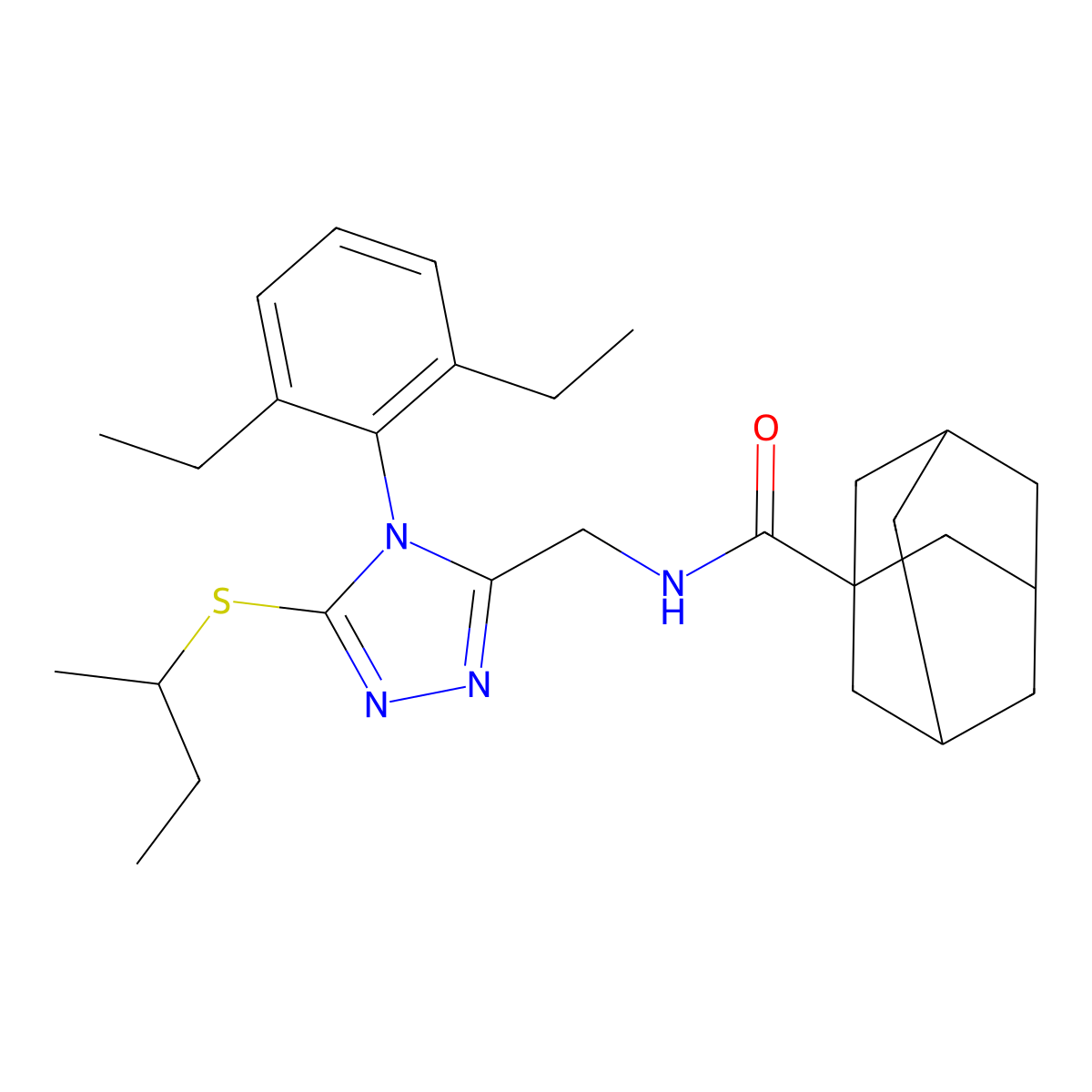 N-[[5-butan-2-ylsulfanyl-4-(2,6-diethylphenyl)-1,2,4-triazol-3-yl]methyl]adamantane-1-carboxamide molecular structure, CAS 477300-60-0
