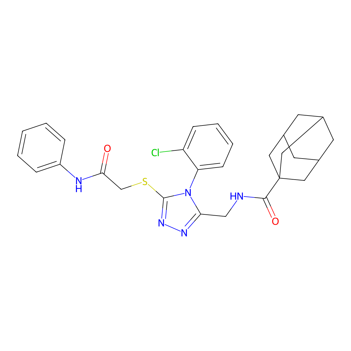 N-[[5-(2-anilino-2-oxoethyl)sulfanyl-4-(2-chlorophenyl)-1,2,4-triazol-3-yl]methyl]adamantane-1-carboxamide molecular structure, CAS 477302-15-1
