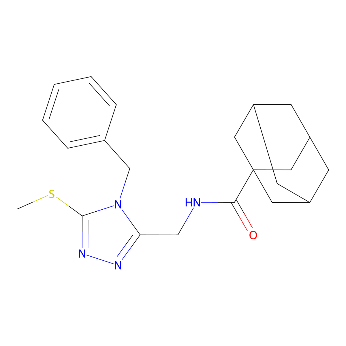 N-[(4-benzyl-5-methylsulfanyl-1,2,4-triazol-3-yl)methyl]adamantane-1-carboxamide molecular structure, CAS 477303-25-6