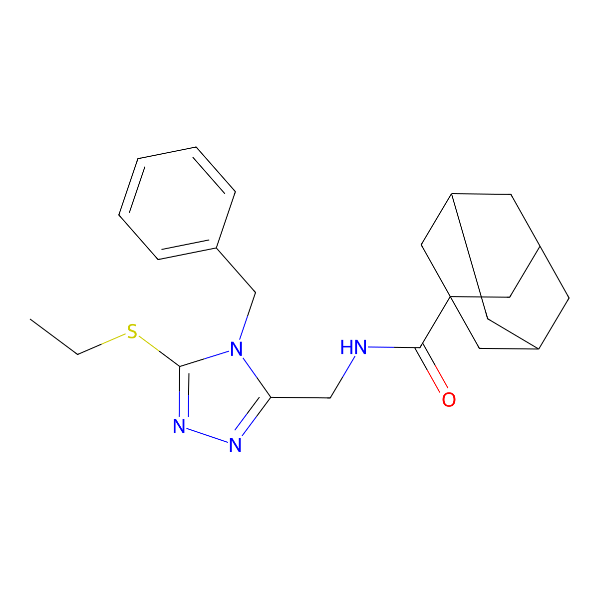 N-[(4-benzyl-5-ethylsulfanyl-1,2,4-triazol-3-yl)methyl]adamantane-1-carboxamide molecular structure, CAS 477303-35-8