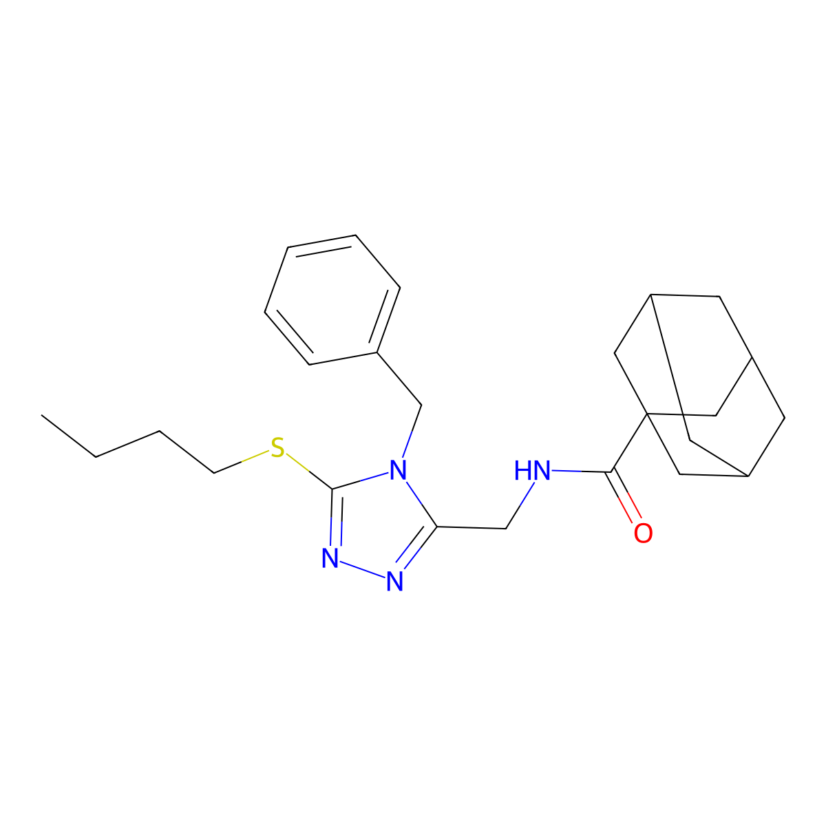 N-[(4-benzyl-5-butylsulfanyl-1,2,4-triazol-3-yl)methyl]adamantane-1-carboxamide molecular structure, CAS 477303-54-1