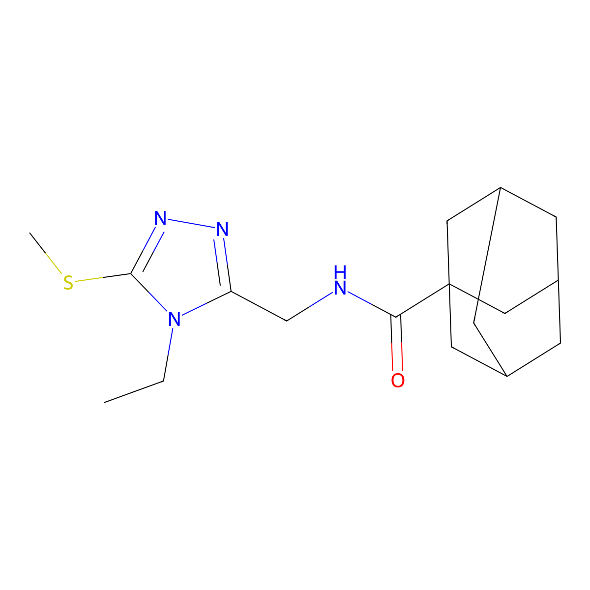 N-[(4-ethyl-5-methylsulfanyl-1,2,4-triazol-3-yl)methyl]adamantane-1-carboxamide molecular structure, CAS 477304-57-7